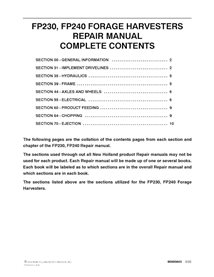 Cosechadora de forraje New Holland FP230, FP240 manual de servicio pdf