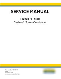 Segadora acondicionadora de discos New Holland H7220, H7320 manual de servicio en pdf