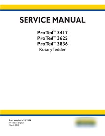 New Holland ProTedTM 3417, 3625, 3836 henificadora rotativa manual de servicio pdf