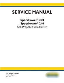 New Holland Speedrower 200, 240 hileradora autopropulsada manual de servicio pdf