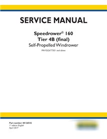 New Holland Speedrower 160 Tier 4B PIN YGG677501 + hileradora autopropulsada manual de servicio pdf