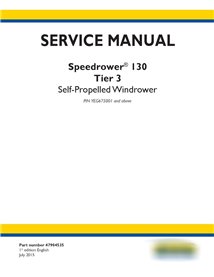 New Holland Speedrower 130 Tier 3 PIN YEG675001 + hileradora autopropulsada manual de servicio pdf