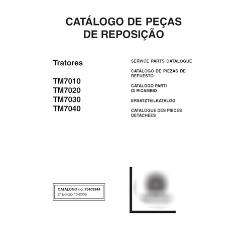 New Holland TM7010, TM7020, TM7030,  TM7040 tractors pdf parts catalog PT