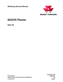 Manual de serviço de oficina em pdf da plantadeira Massey Ferguson 9222VE - Massey Ferguson manuais - MF-4283623M1