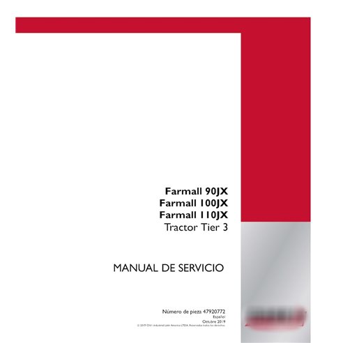 Case IH Farmall 90JX, 100JX, 110JX trator pdf manual de serviço ES