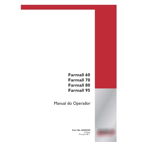 Case IH Farmall 60, 70, 80, 95 tracteur pdf manuel d'entretien PT