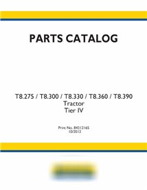 New Holland T8.275, T8.300, T8.330, T8.360, T8.390 trator Tier IV catálogo de peças pdf