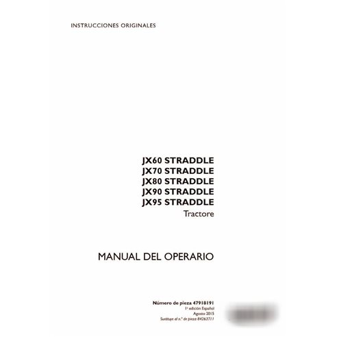 Case JX60, JX70, JX75, JX80, JX90, JX95 Straddle tractor pdf operator's manual ES