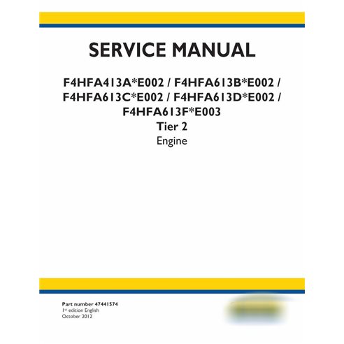 New Holland F4HFA series engine pdf service manual 