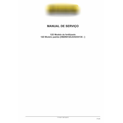 Pá carregadeira de rodas New Holland 12D EVO pdf manual de serviço PT
