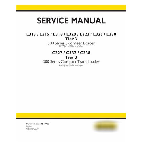 New Holland L313, L315, L318, L320, L323, L325, L330, C327, C332, C338 manual de servicio del cargador pdf