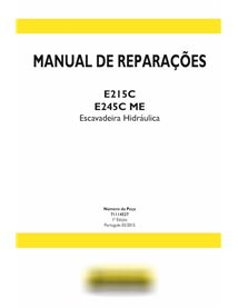 New Holland E215C, E245C ME escavadeira hidráulica pdf manual de reparo PT