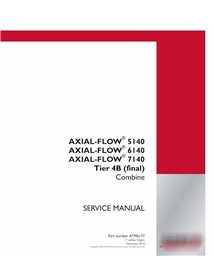 Manual de serviço da colheitadeira Case IH 5140, 6140, 7140 Axial-Flow Tier 4B