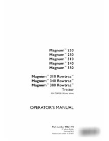 Manuel d'utilisation du tracteur Case Magnum 250, 280, 310, 340, 380 PIN ZERF08100 (47824522)
