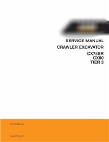 Case CX75SR, CX80 TIER 3 crawler excavator pdf service manual 