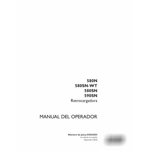 Case 580N, 580SN, 590SN tractopelle pdf manuel d'utilisation ES