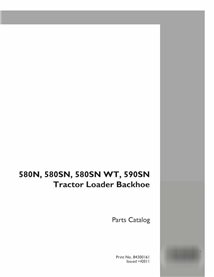 Case 580N, 580SN, 590SN retroescavadeira pdf catálogo de peças
