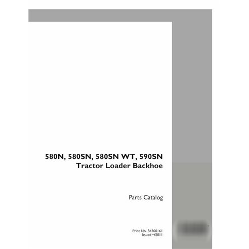Case 580N, 580SN, 590SN retroescavadeira pdf catálogo de peças