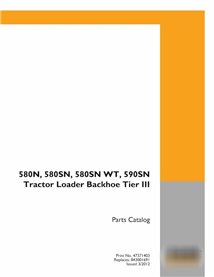 Case 580N, 580SN, 590SN Tier 3 backhoe loader pdf parts catalog 
