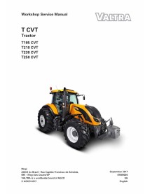 Valtra T195, T210, T230, T250 CVT tracteur manuel de service d'atelier pdf - Valtra manuels - VALTRA-87689004