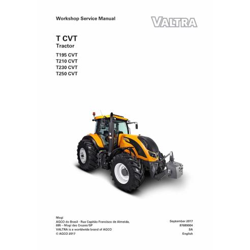 Valtra T195, T210, T230, T250 CVT trator pdf manual de serviço de oficina - Valtra manuais - VALTRA-87689004