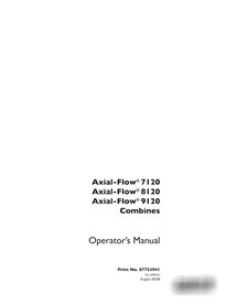 Case IH Axial-Flow 7120, 8120, 9120 moissonneuse-batteuse pdf manuel d'utilisation