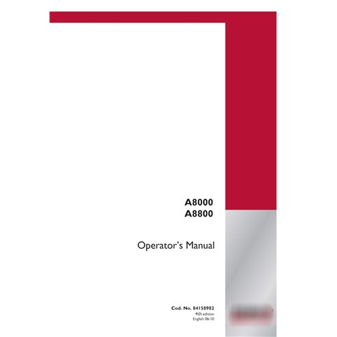 Case IH A8000, A8800 sugar cane harvester pdf operator's manual 