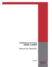 Case IH A8000, A8800 sugar cane harvester pdf operator's manual PT