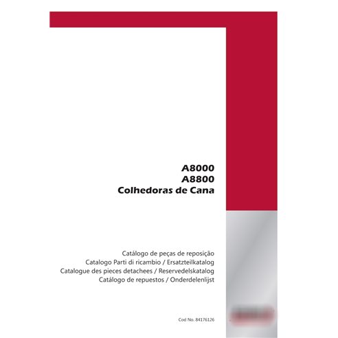 CASE-84176126-PT Colheitadeira de cana Case IH A8000, A8800 pdf catálogo de peças PT