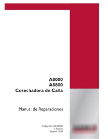 Case IH A8000, A8800 cosechadora de caña de azúcar pdf manual de reparación PT