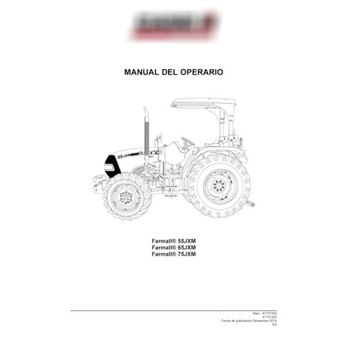 Case IH Farmall 55JXM, 65JXM, 75JXM trator pdf manual do operador ES