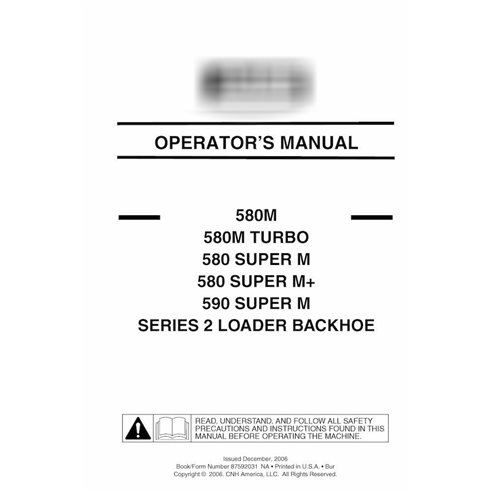 Case 580M, 580SM, 590SM Series 2 backhoe loader pdf operator's manual 