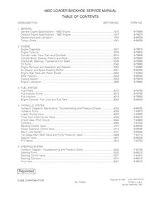 Manual de serviço da retroescavadeira Case 480C pdf
