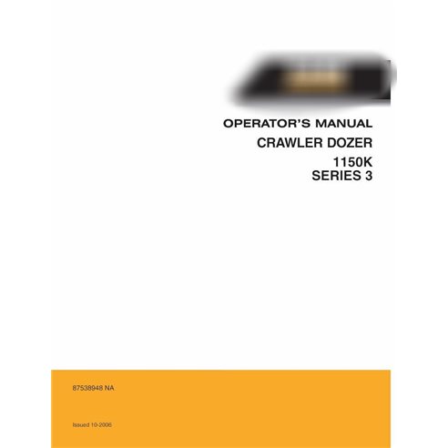 Manual do operador do trator de esteira Case 1150K Série 3 pdf