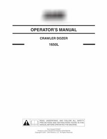 Case 1650L crawler dozer pdf operator's manual 