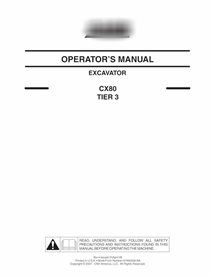 Case CX80 Tier 3 excavadora pdf manual del operador