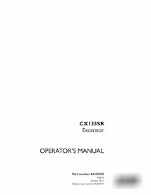 Case CX135SR excavator pdf operator's manual 