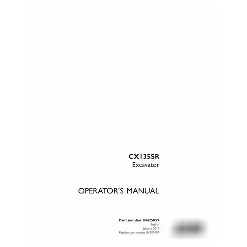 Case CX135SR excavatrice pdf manuel d'utilisation