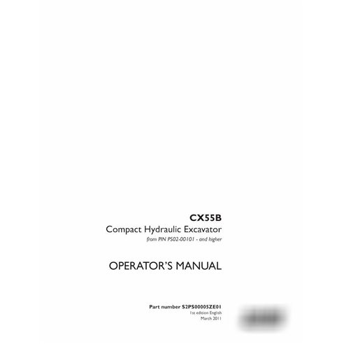 Case CX55B excavator pdf operator's manual 