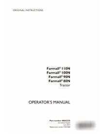 Case IH Farmall 110N, 100N, 90N, 80N tractor pdf manual del operador