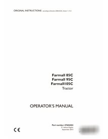 Case IH Farmall 85C, 95C, 105C tractor pdf manual del operador