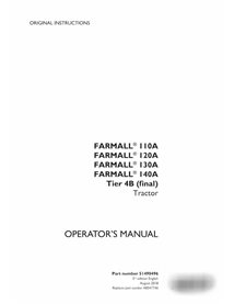 Case IH Farmall 110A, 120A, 130A, 140A Tier 4B tractor pdf operator's manual 