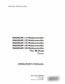 Case IH MAXXUM 115, 125 , 135, 145 , 150 Multicontroller Tier 4B tractor pdf manual del operador