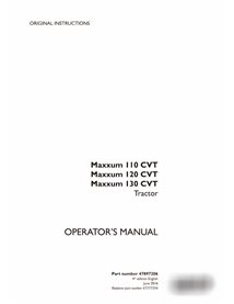 Case IH MAXXUM 110, 120, 130 CVT tracteur pdf manuel d'utilisation