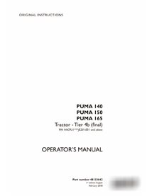 Case IH Puma 140, 155, 165 Tier 4B tractor pdf operator's manual 