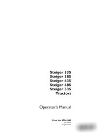 Manuel d'utilisation des tracteurs Case IH Steiger 335, 385, 435, 485 et 535