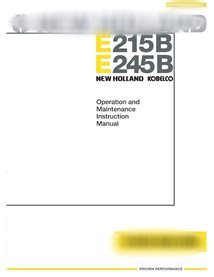 New Holland E215B, E245B excavator pdf operation and maintenance manual 