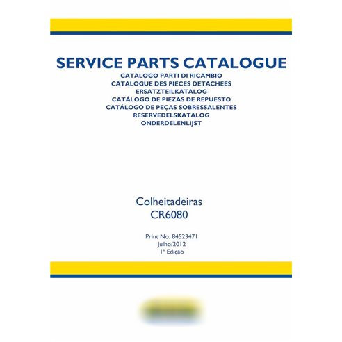 New Holland CR6080 cosechadora pdf catálogo de piezas PT