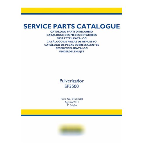 Catalogue de pièces pdf du pulvérisateur New Holland SP3500 PT