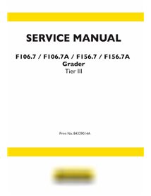 New Holland F106.7, F106.7A, F156.7, F156.7A grader pdf service manual 
